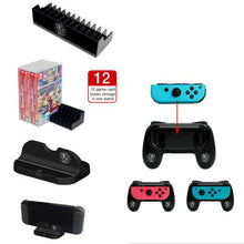 Load image into Gallery viewer, Console Charging Base Controller Grip Game Disk Rack 3 in 1 Set for Switch
