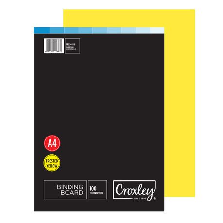 Croxley Frosted A4 Binding Covers - Yellow (100 Pack) Buy Online in Zimbabwe thedailysale.shop