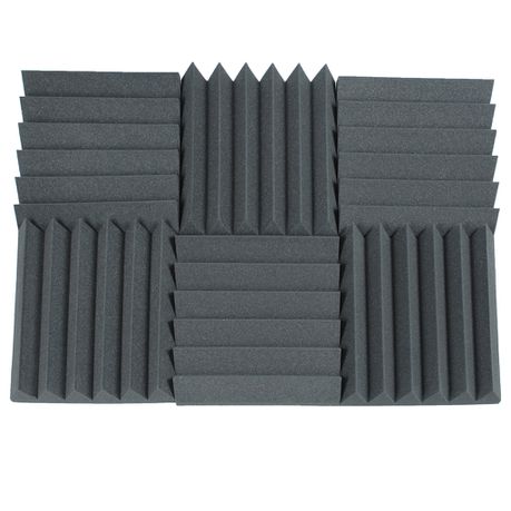 Wedge Acoustic Sound Foam Panels - Black - 6 Pack