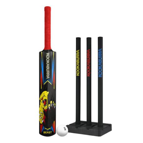 Kookaburra Beast Plastic Cricket Set with Bat, Ball and Stumps - Size 6