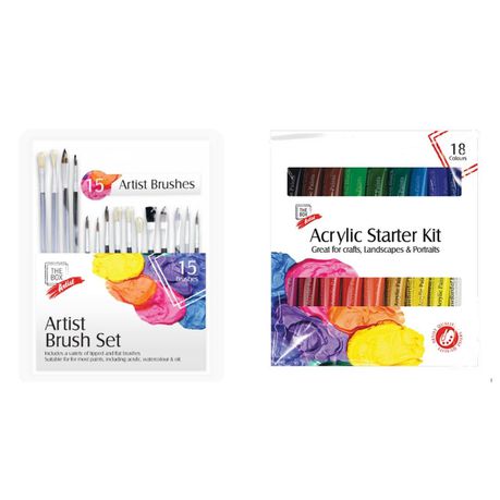 Bundle of Acrylic Paints & Art Brushes Buy Online in Zimbabwe thedailysale.shop