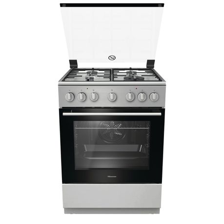 Hisense 60cm 4 Burner Gas /Electric Stove-Stainless Steel