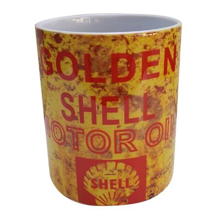 Vintage Coffee Mug - `Golden Shell Motor Oil` Mug