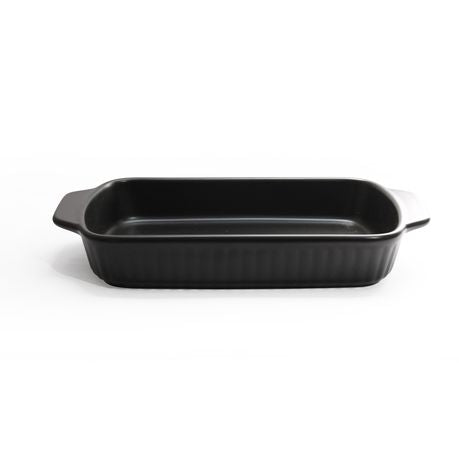 Fine Living Rectangular Ceramic Dish - Black