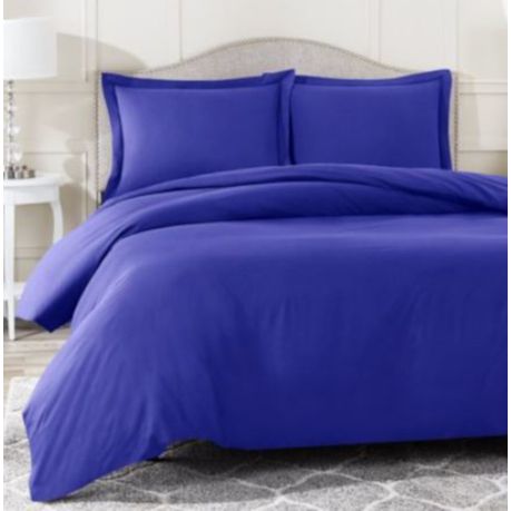 Wrinkle Resistant Luxury Hotel Duvet Cover Set Double: Royal Blue Buy Online in Zimbabwe thedailysale.shop