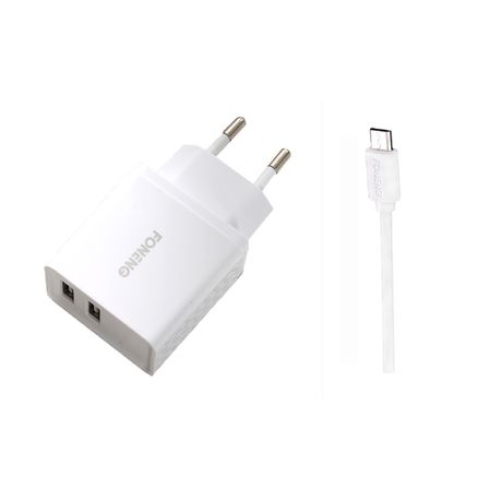 FONENG K240 2.4A Dual Port Complete Charger with Micro Cable Buy Online in Zimbabwe thedailysale.shop