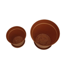 Load image into Gallery viewer, Ucsan - 2Pcs Flower Pot &amp; Drainage Tray Combo - 2.2lt + 6lt - Rust
