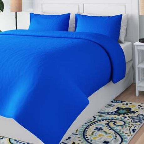 Wrinkle Resistant Luxury Hotel Duvet Cover Set - Queen Imperial Blue