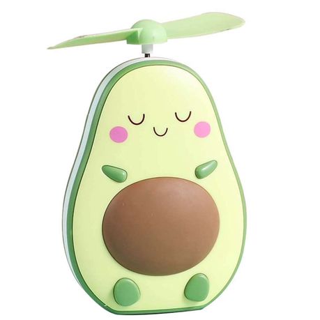 Avocado Mini Handheld Fan and Mirror with LED Night