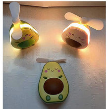 Load image into Gallery viewer, Avocado Mini Handheld Fan and Mirror with LED Night
