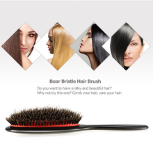 Load image into Gallery viewer, Boar &amp; Nylon Bristle Brush Wet/Dry Hair Smooth Massage Detangling
