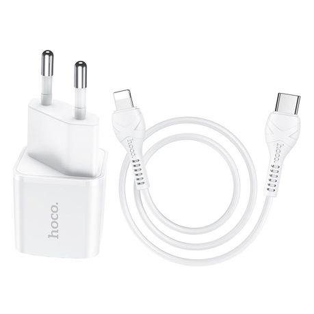 Hoco N10 Type-C to Lightning Cable Single Port PD20W EU Adapter Charger Buy Online in Zimbabwe thedailysale.shop