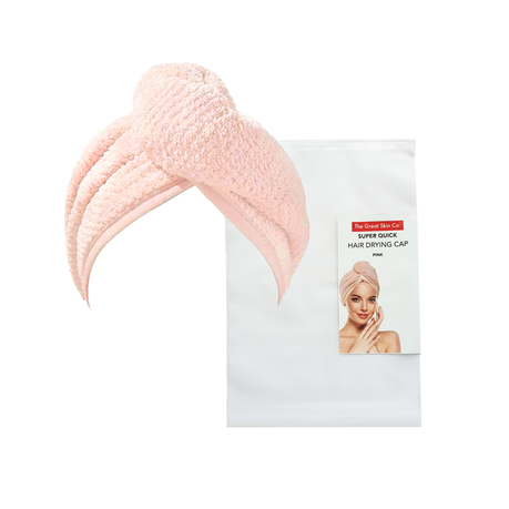 Super Quick & AbsorbentMicrofiber Hair Drying Cap/Wrap with Button.Pink Buy Online in Zimbabwe thedailysale.shop