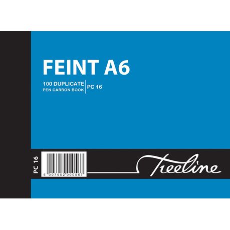 Treeline A6L - Duplicate Feint Pen Carbon Book 100's - Pack of 10