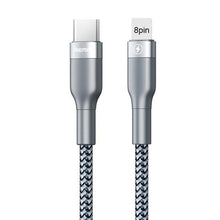 Load image into Gallery viewer, Remax RC-009 1m 3A PD Fast Charging Braided Data  Cable - Silver
