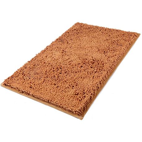 Chenille Microfibre Large Luxury Bathroom Bath Mat Quick Dry Honey Caramel