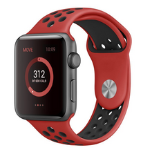 Load image into Gallery viewer, MDM Apple Watch Nike Style Strap for (38/40mm) - Black and Red
