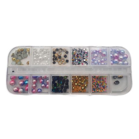 Nail Art Rhinestones/Pearls Gem Box 12 Buy Online in Zimbabwe thedailysale.shop