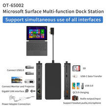 Load image into Gallery viewer, Onten OT-65002 12-In-1 Multifunctional USB-C+USB+RJ45+HDMI Docking Station
