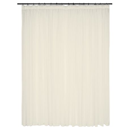 Design Collection Plain Voile Cream Taped Curtain