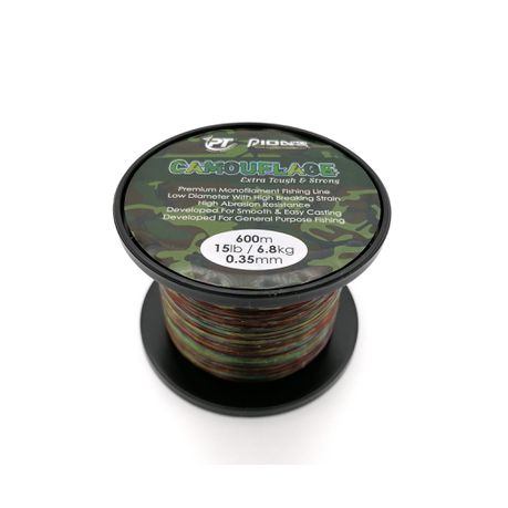 Pioneer Camouflage 600m Fishing Line - 15Lb/ 6.8Kg