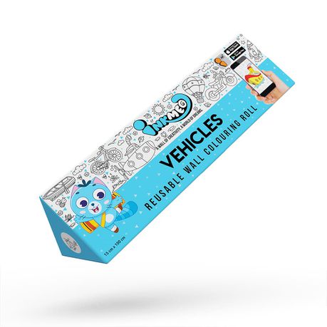 AR enabled, Reusable VEHICLES Colouring Roll, 15x100cm