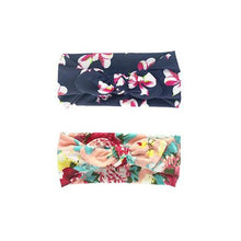 Load image into Gallery viewer, 2 Piece Soft Stretchy Baby Girl Floral Knotted Hair Bow Tie Headbands
