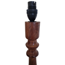 Load image into Gallery viewer, Litex Lamps Exotic Hard Wood Table lamp with Brass Inlay Design
