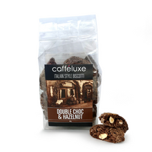 Load image into Gallery viewer, Caffeluxe Real Italian | Double Chocolate &amp; Hazelnut Biscotti Biscuit 2Pack
