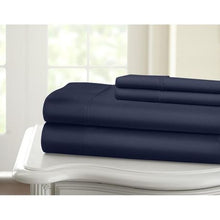 Load image into Gallery viewer, Wrinkle Resistant Double Sheet Set: Insignia Blue 4 Piece Bedding
