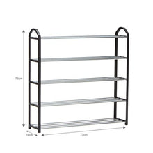 Load image into Gallery viewer, Gretmol 5 Tier Stackable Shoe Rack - Black
