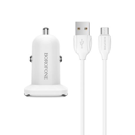 In-car Charger BZ12A Lasting Power QC3.0 Set with Cable - (Micro USB) Buy Online in Zimbabwe thedailysale.shop