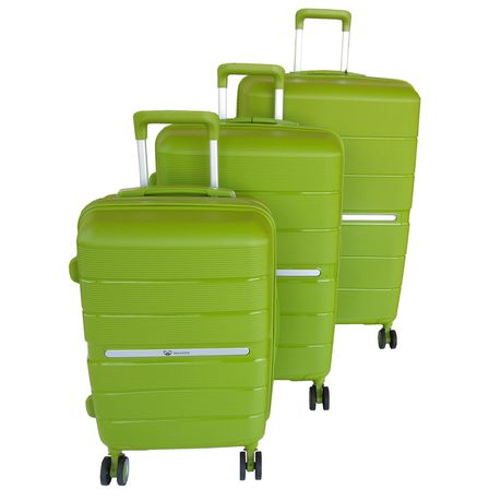 Mooistar Unbreakable Travel Luggage 3 Piece Suitcases Spinner - Lime Green