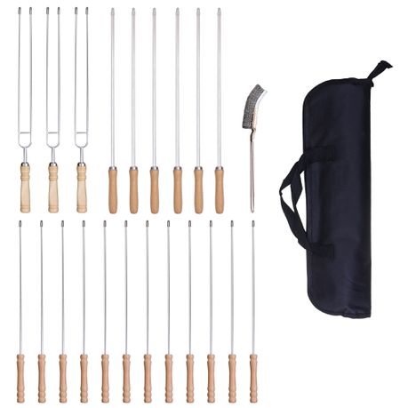 Stainless Steel Braai Kabob Skewers 23 Piece Set