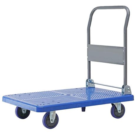 Flatbed Push Cart with 360 Degree Swivel Wheels 200Kg