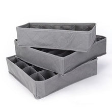 Load image into Gallery viewer, 3 Piece Collapsible Underwear Drawer Organisers - Grey
