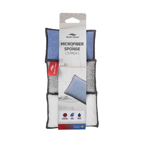 Nordic Stream Microfiber Sponge - Pack of 3 Buy Online in Zimbabwe thedailysale.shop