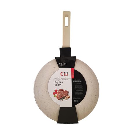 Continental Homeware 28cm Cream Non-Stick Frypan (Marble Design)