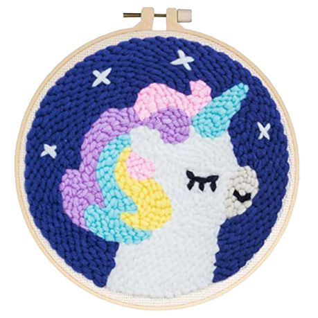 Unicorn - Punch Needle Embroidery Wool Art DIY Fox Crafts Kit Tapestry