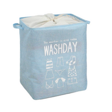 Load image into Gallery viewer, Washday Collapsible Laundry Bag - With Draw String - Blue
