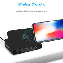 Load image into Gallery viewer, Multi-Port USB Quick 3.0 Fast Charger Station Qi Wireless Charger
