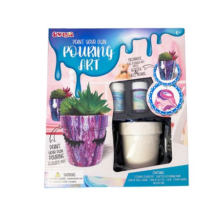 Paint Your Own Pouring Art Ceramic Plant Pot Kit Buy Online in Zimbabwe thedailysale.shop