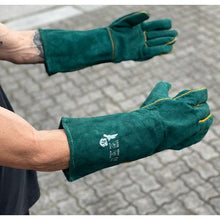 Load image into Gallery viewer, Leather Bokke inspired Braai Gloves - Welders Heat Resistant Gloves
