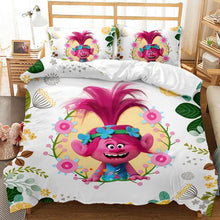 Load image into Gallery viewer, Trolls Queen Poppy 3D Printed Double Bed Duvet Cover Set
