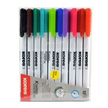 Load image into Gallery viewer, Kores Whiteboard Fine K-Marker Set of 10 Mixed Colours
