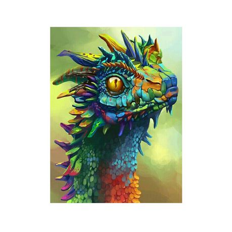 Diamond Painting DIY Kit, Round diamonds, 40x30cm- Rainbow Dragon Buy Online in Zimbabwe thedailysale.shop