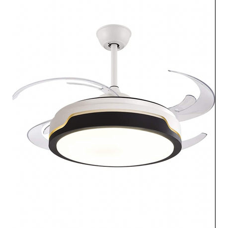 White & Black Retractable Ceiling Fan With Remote Buy Online in Zimbabwe thedailysale.shop