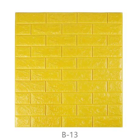 10 Piece 3D Self-Adhesive Waterproof PE Foam Wallpaper Panel-YELLOW Buy Online in Zimbabwe thedailysale.shop