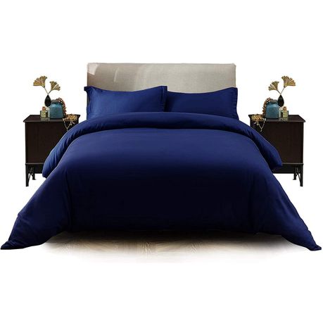 Wrinkle-Resistant Luxury Hotel Duvet Cover Set Double - Insignia Blue Buy Online in Zimbabwe thedailysale.shop