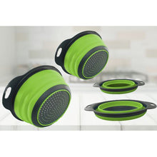 Load image into Gallery viewer, Smart Living Easy-Stack 2 Piece Collapsible Colander &amp; Strainer Set - Green
